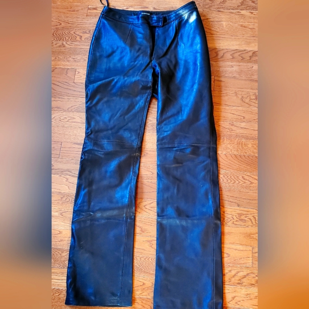 Bebe 100% leather pants. Size 2. Color black.